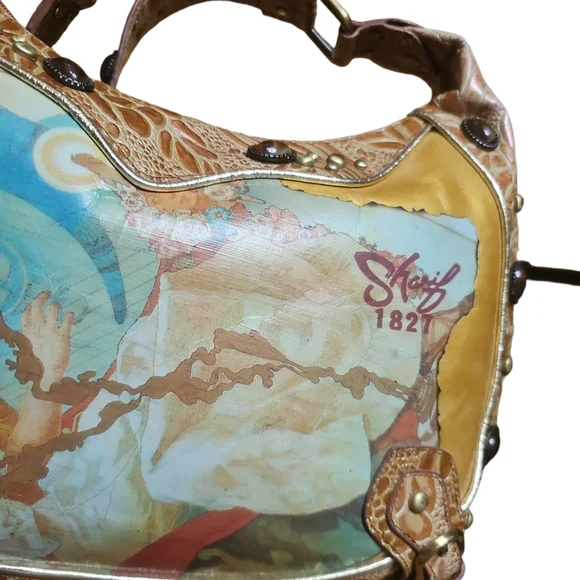 Sharif Hand Painted Vintage Bag Unique and Rare with Original Dust bag - Picture 7 of 16